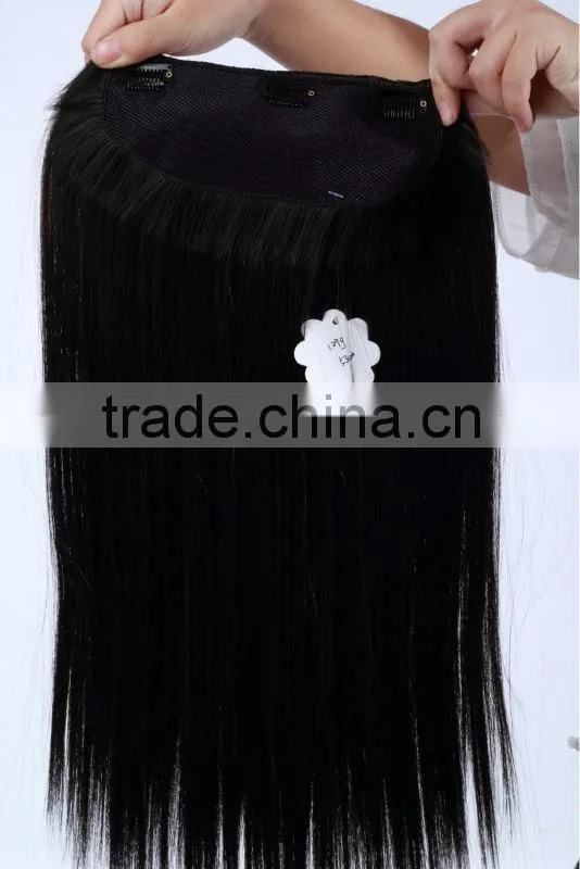 Heat resistent fiber smooth synthetic Black Hair weft