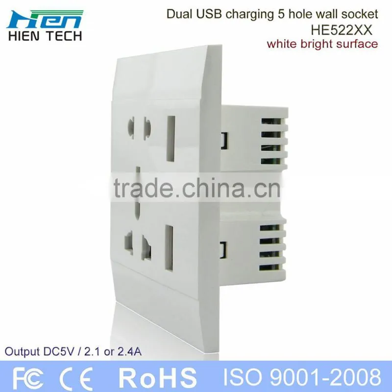 Public commercial using wall socket USB light socket with 2 USB ports