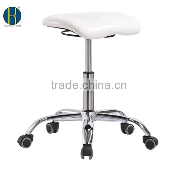Hot Selling White PU Leather Dentist Bar Stool Chair with wheels HY3004-1