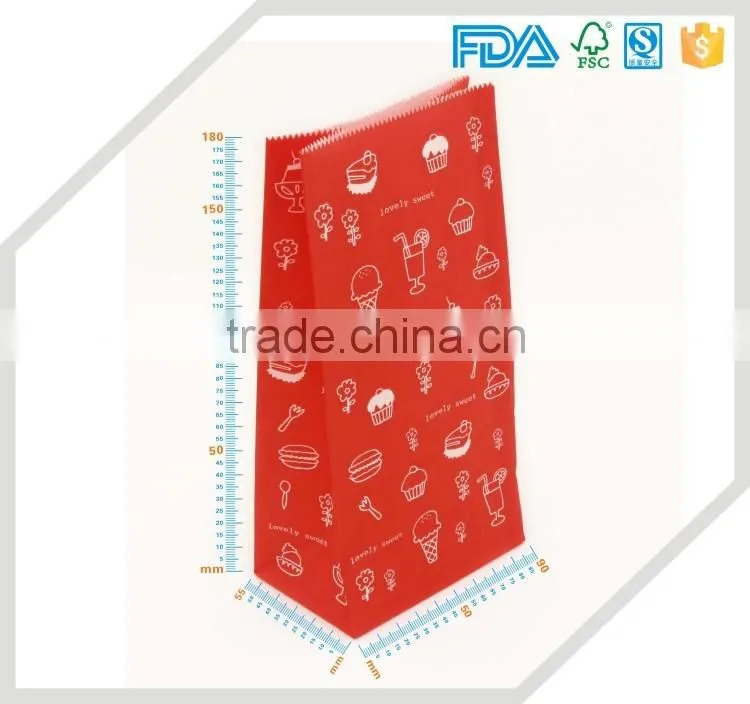 safety food grade recycled flat bottom candy cute paper bag