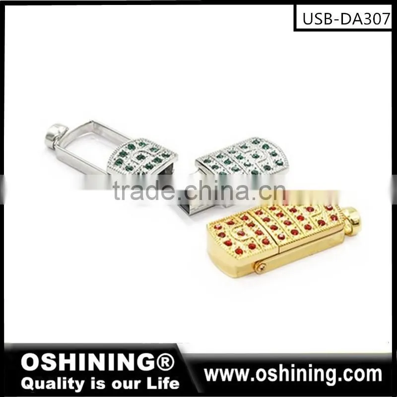 2016 Reality capacity Crystal USB Stick Jewelry USB Flash Drive free sample (USB-DA308)