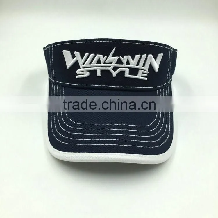 Wholesale 3D embroidery sun protection blue golf caps