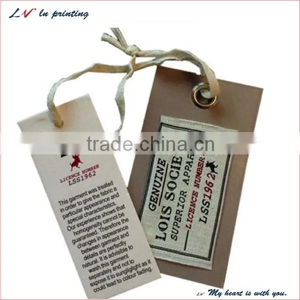 high quality ccnb gloss varnish paper lamination hanger hang tag for sale in shanghai