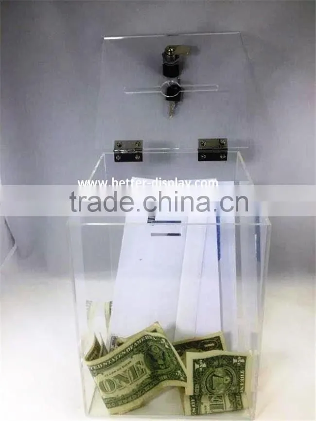 wholesale acrylic coin containers for fundraising