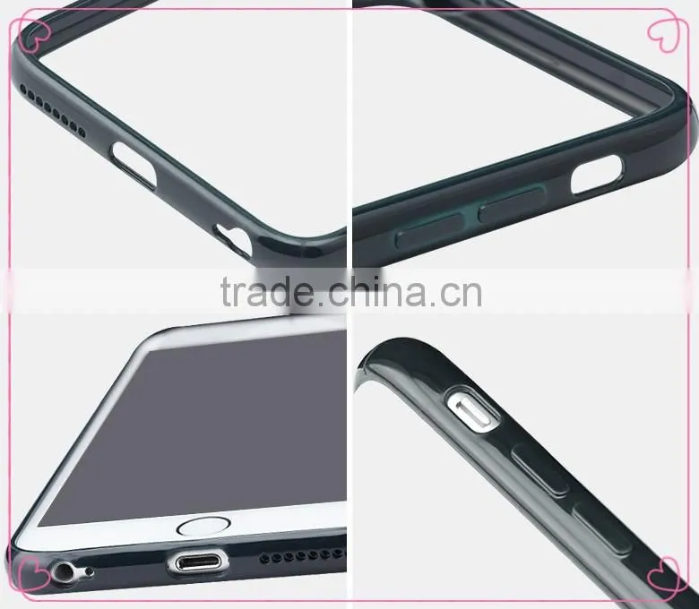 supply all kinds of colorful frame with back clear cover cellphone tpu case for iphone 6S