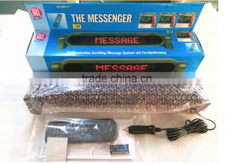 2016 the most hot-selling 11 messages programmed scrolling messages speed and intensity adjustable led car display board