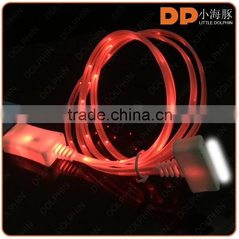 mobile phone accessories embedded LED usb cable visible LED light sync data cable for iphone 6