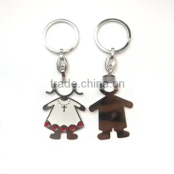 zinc alloy boys and girl keychain
