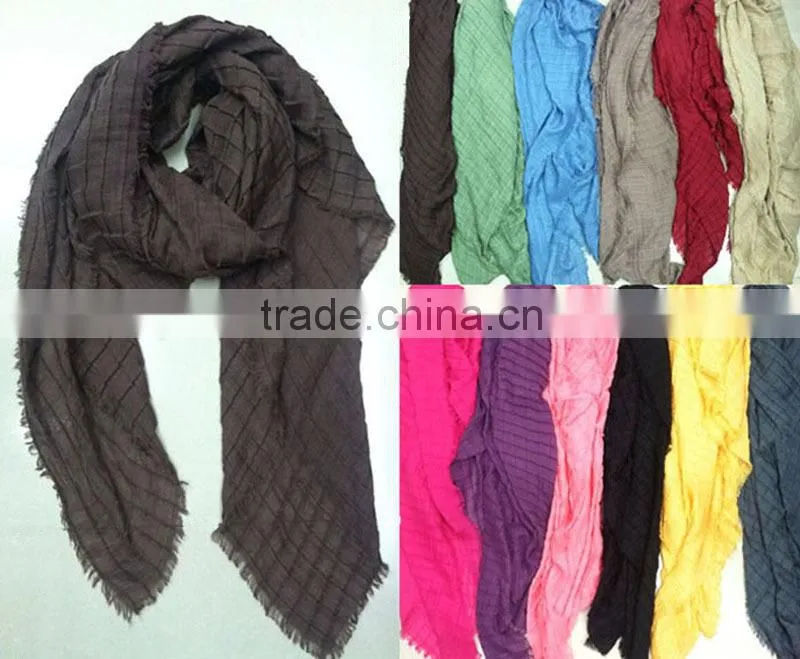 Good Selling dark color irregular pattern gauze scarf