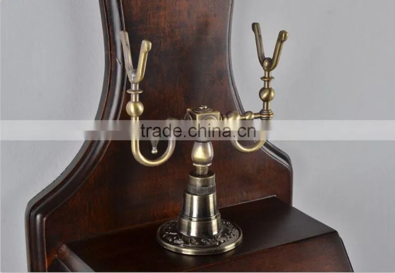Antique Wooden Phone Home Decorative Wall Mounted Telephone Corded