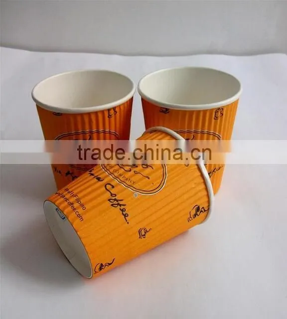2016 new design with 8oz/10oz/12oz ripple wall paper coffee cups for hot drink from China