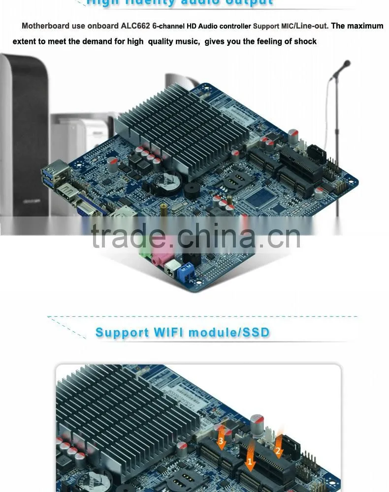 9*USB thin client mini motherboard without COM port support win7/8/10 linux system