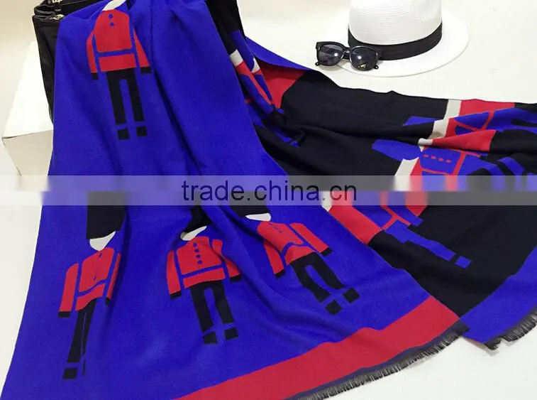 2015 new design double pattern pashmina scarf shawls