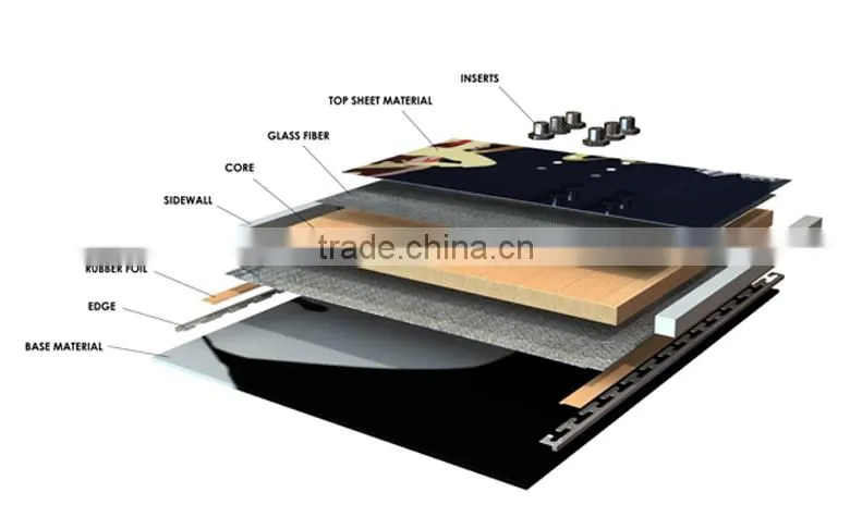 Classic style design good quality poplar wood core snowboard ski set