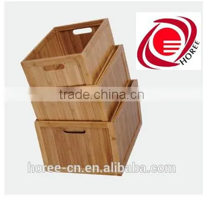hot selling 100% bamboo square household storage basket