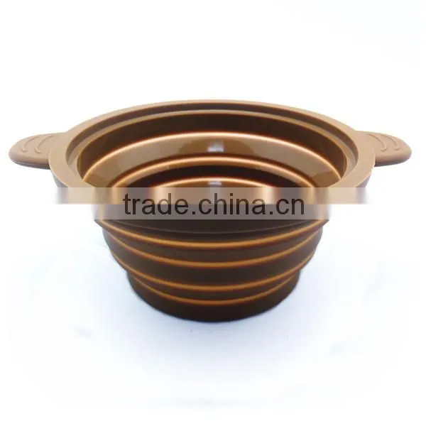 FDA Grade eco-friendly foldable silicone pet bowl