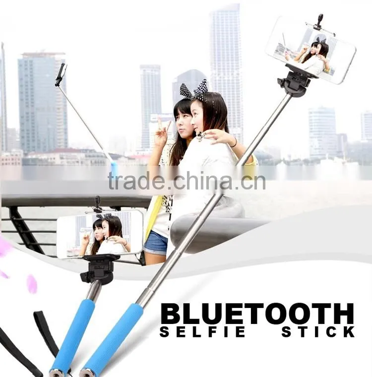 2015 new stick selfie with bluetooth custom selfie-stick for cell phone