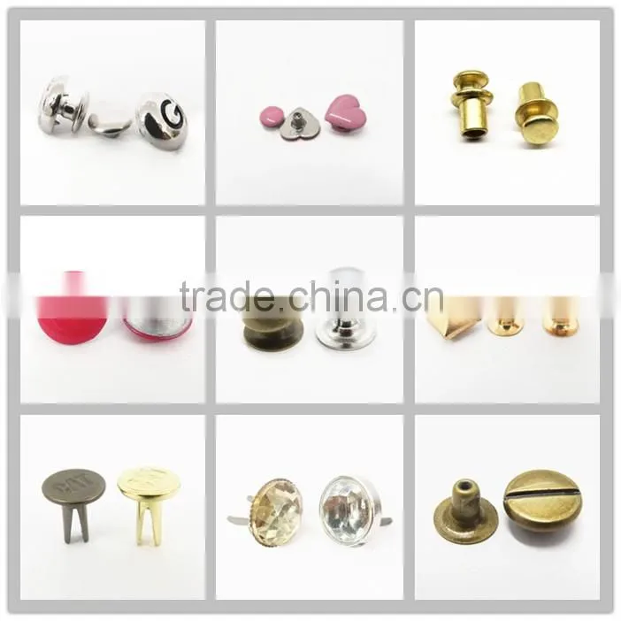 Custom Fashion Metal Flat Head Rivets And Studs For Leather Bag