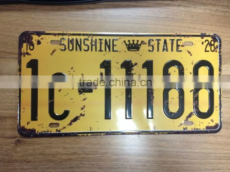 old decor embossed license plate