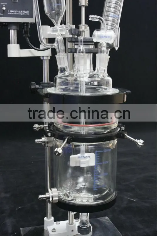 FC202 2L cap style jacketed glass reactor - SENCO-China made
