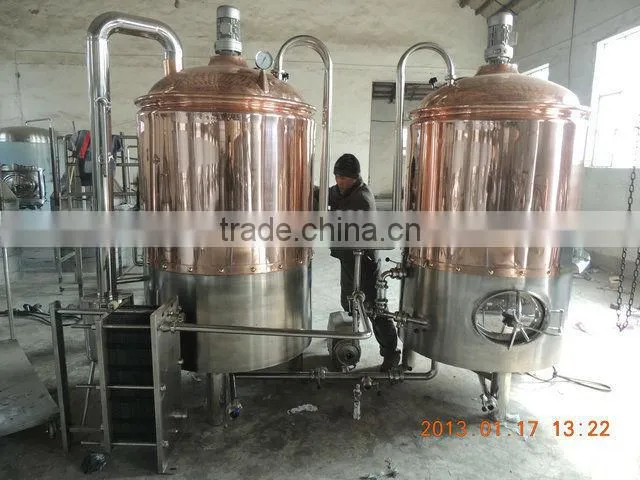 500l half red copper half SUS304 commercial brewing equipment/beer brewery CE OEM factory