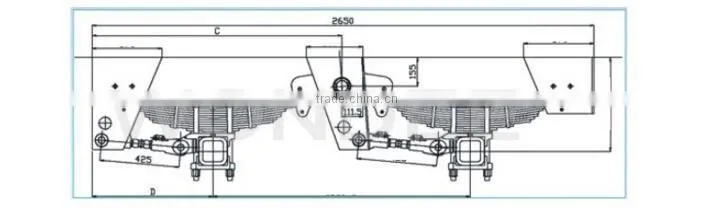 China Mechanical Suspension 2 Axle