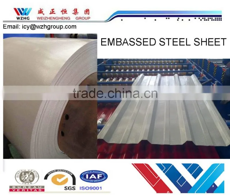 Prepainted galvanized diamond embossed steel coil/sheet, export to Nigeria, Africa from China
