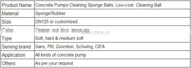 Concrete pumps cleaning sponge balls, low-cost cleaning ball