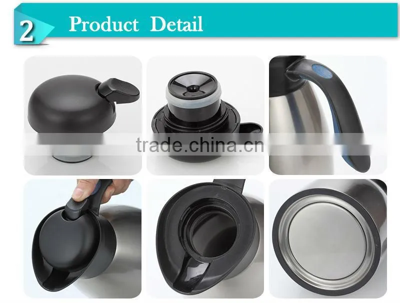 2014Soft touch handle stainless steel vacuum water jug (JSUJ)