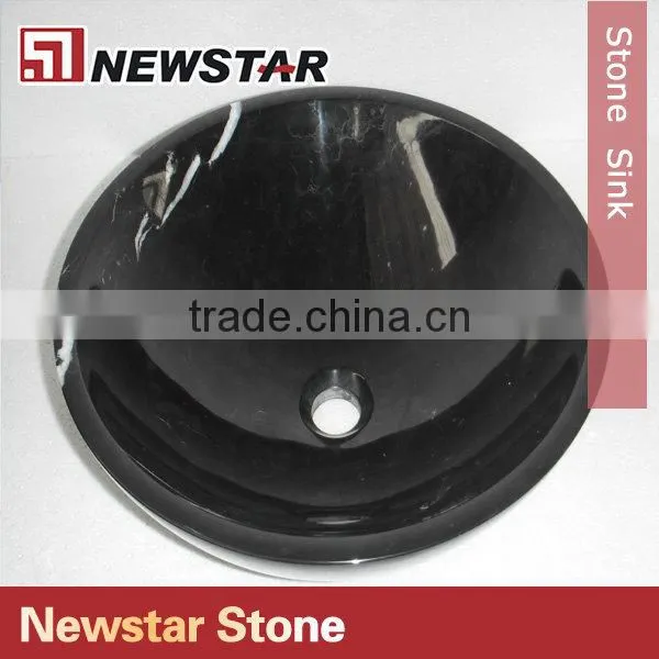 Newstar polished black outdoor stone sink