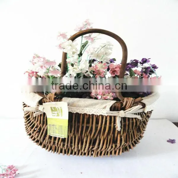 HOT 100%Handmade Natural hanging decorated flower girl baskets
