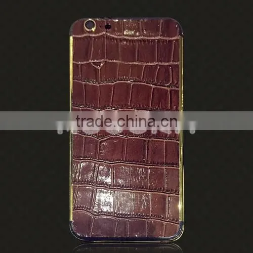 2016 For iPhone 6S/6s plus genuine leather gold housing,Leather gold housing for iPhone,leather housing