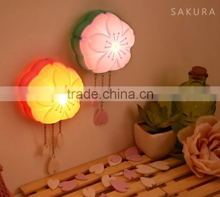 Plug Romantic Sakura Adjustable Voice Light Motion Sensor Led Night Light