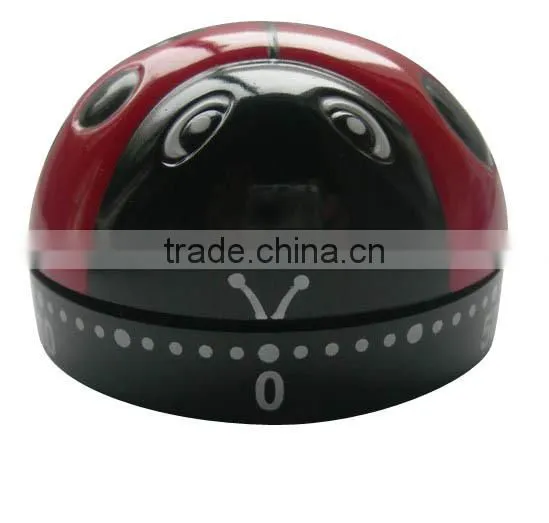 Cute design plastic ladybug shape countdown timer/kitchen timer