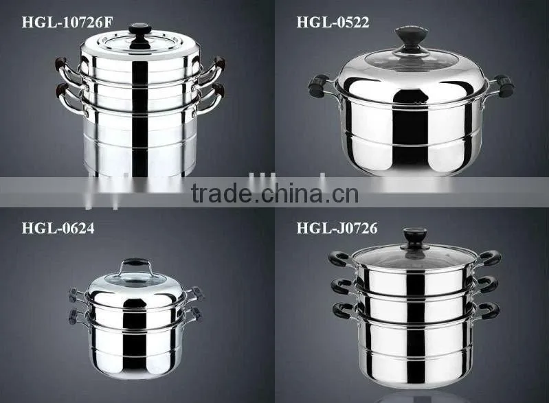 New design large stainless steel steamer pot cooking pot