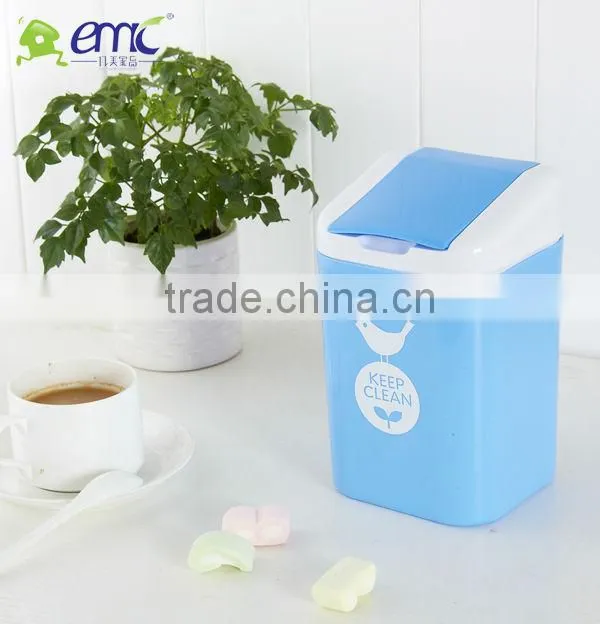 Plastic round desktop bin PP with lid office