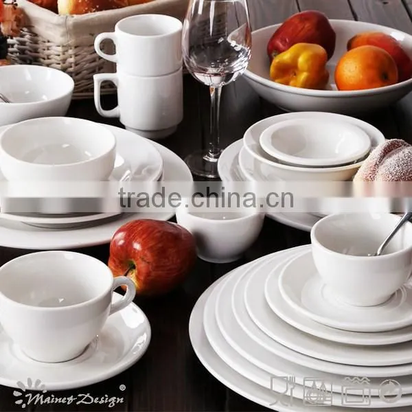 Classical white porcelain hotel usage coffee cup & saucers