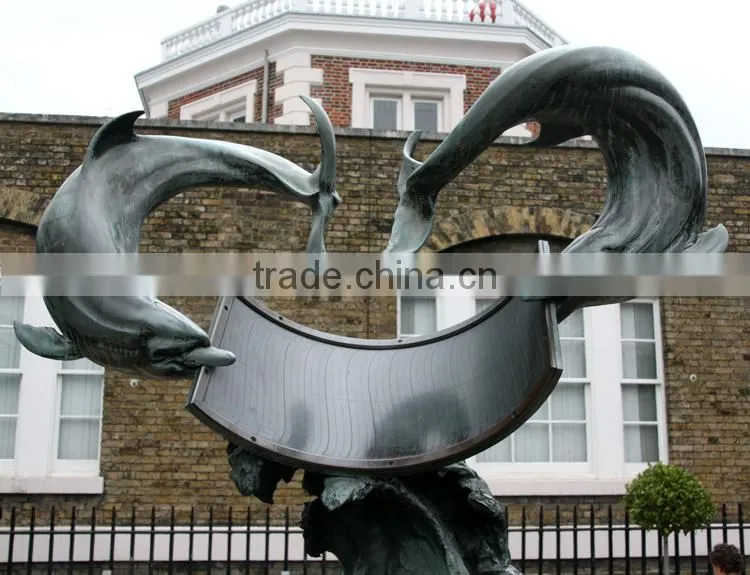 High quality garden sculpture bronze dolphin pool statue with great price