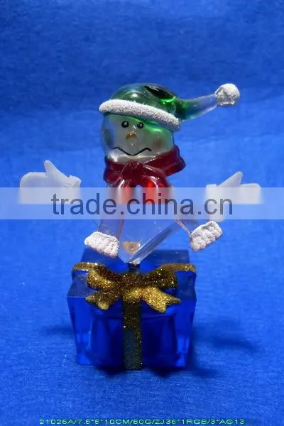 LED color changing animated acrylic snowman