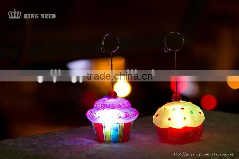 2016 China LED acrylic & plastic card holder sweety cake Office supplies cheap wholesale