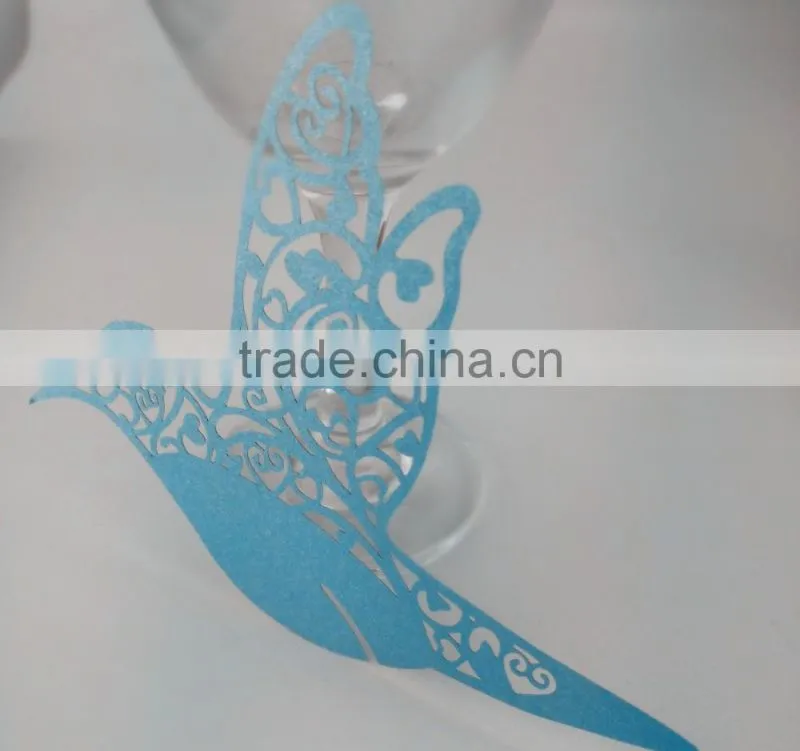 paper wine glass card laser cut wedding invitation card