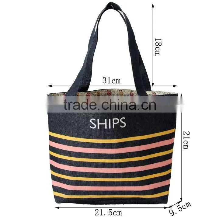 Wholesale Modern 600D polyester double layer fashion shopping handbag,women shopping tote bag