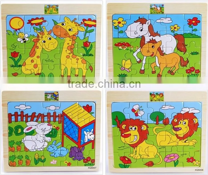 20 Styles Wooden Jigsaw Puzzles With Animals Pattern Toys For Children