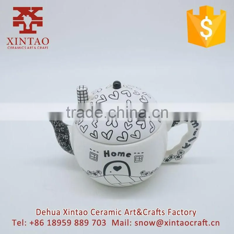 Dehua factory supply cheap egg shape ceramic glazed tea pot