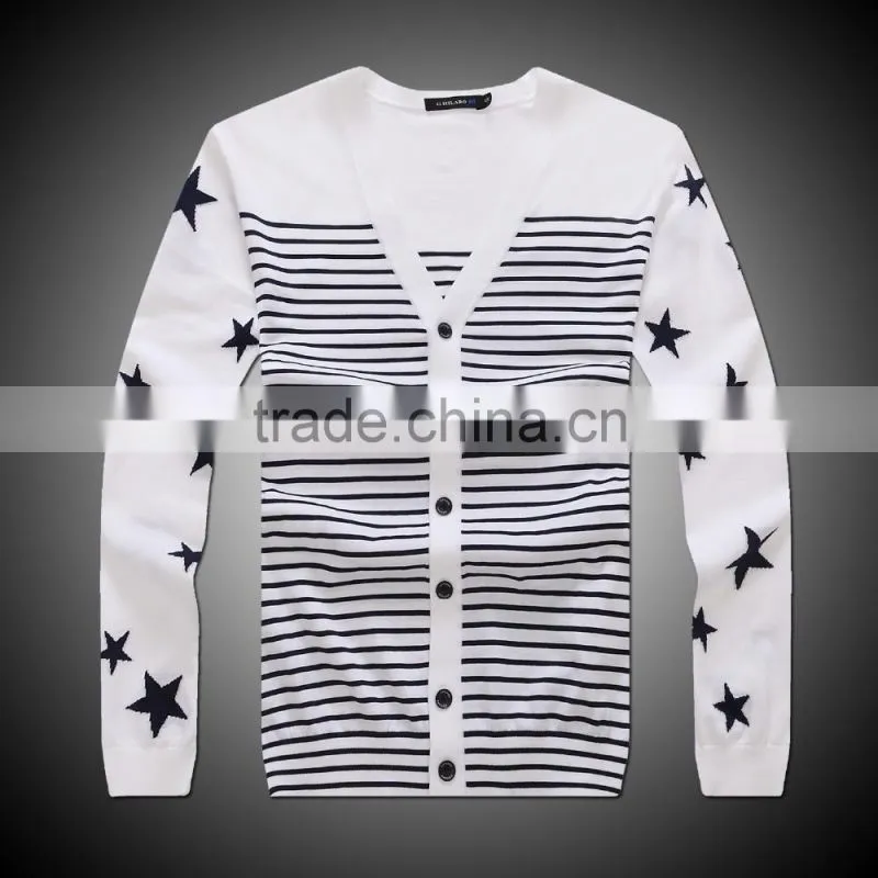 Men's knit sweater long sleeve cardigan