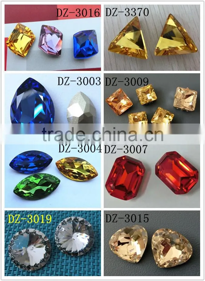 Factory price DZ-3002 decorative lead free oval light siam crystal stone for garment accessories
