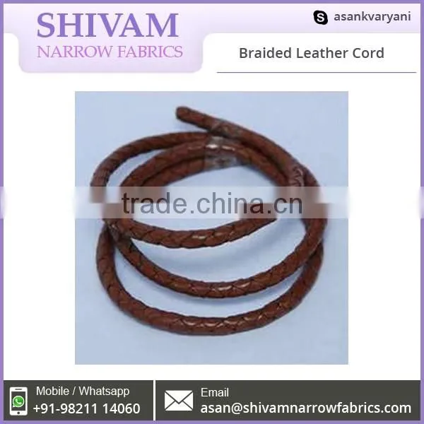 High Performance Multi Color Flat Braided Leather Cord from Genuine Manufacturer