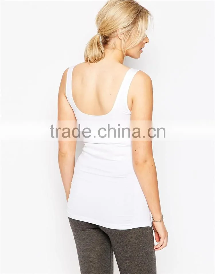 Plain white maternity tank cheap wholesale maternity clothes