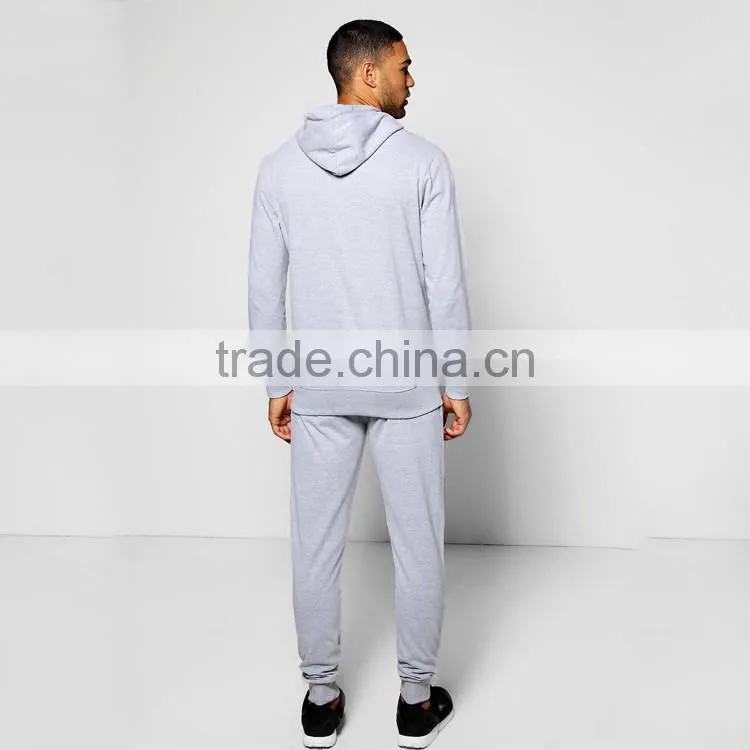gray plain cotton pique joggers men sport trousers custom design