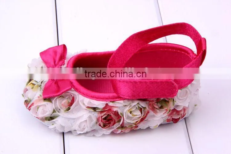 2014 new baby product girls lace flower cotton infant baby shoe newborn lace baby shoes for girls